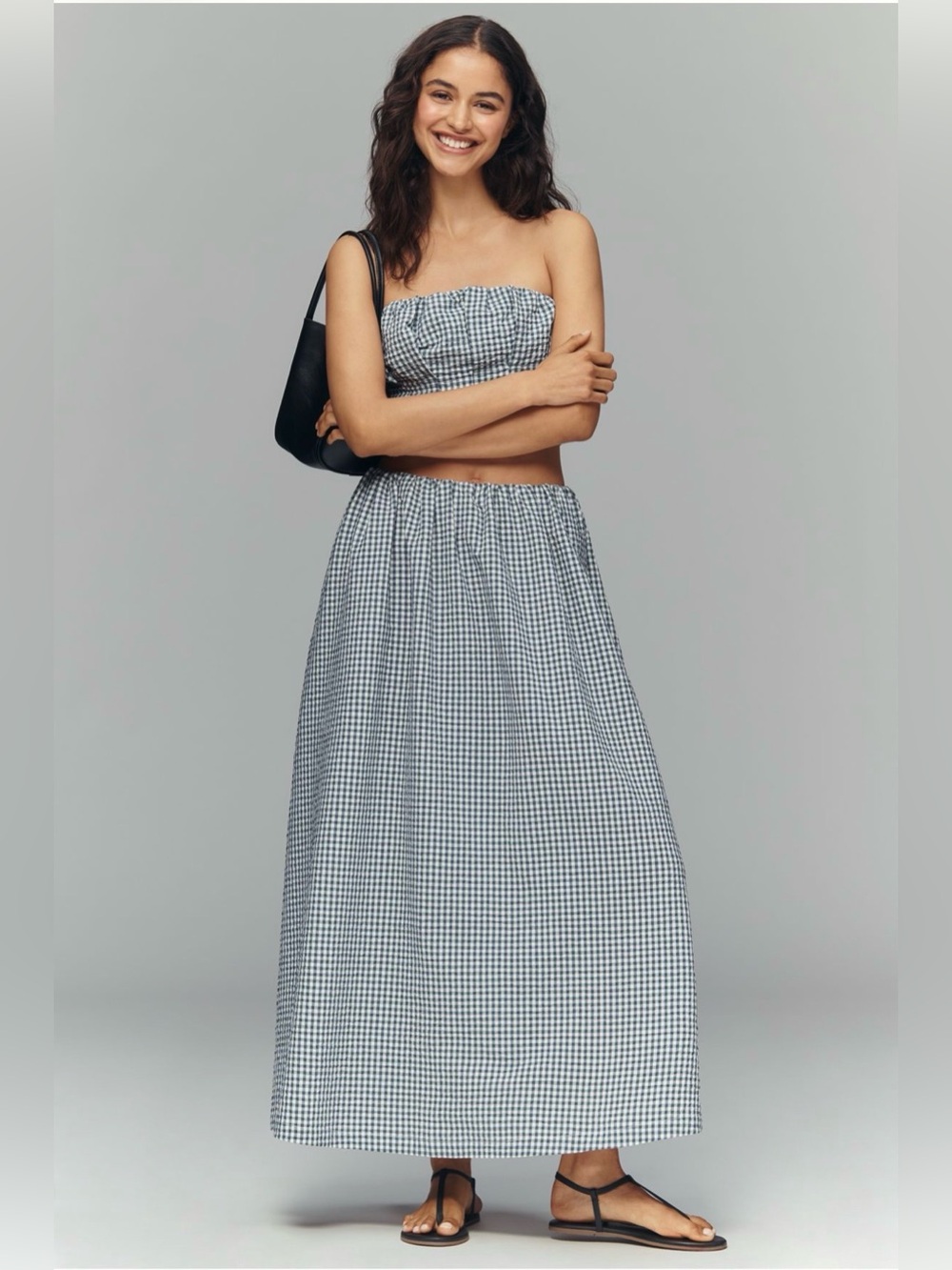 Anthropologie Maeve Gingham Midi Skirt